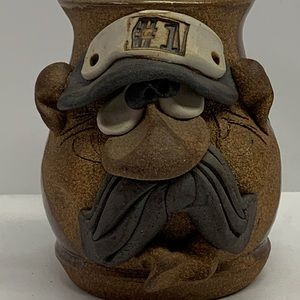 Vtg signed 1980 Mahon Made Stoneware Handcrafted